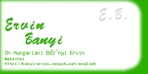 ervin banyi business card